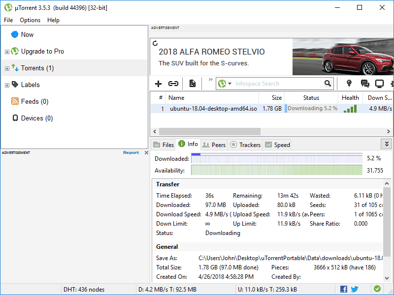 µTorrent Pro Full Portable